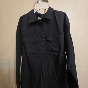 Signature Black Button-Up Blouse